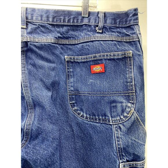 Dickies Workwear Carpenter Pocket Denim Blue Jeans Men's Size 44X32 - Picture 3 of 9